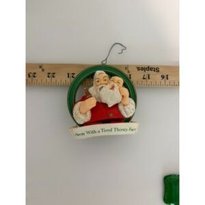 vintage 2x3" wood coca cola ornament with compartment inside